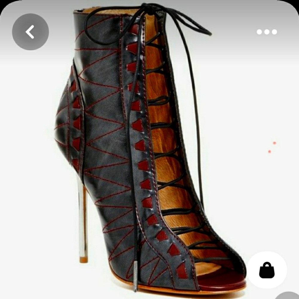 L.A.M.B lace up booties
